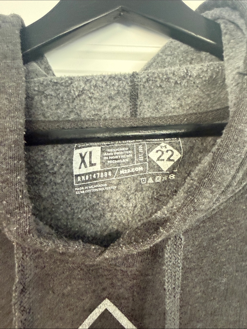 M22 Hoodie Sweatshirt - Charcoal Gray XL - Picture 3 of 11